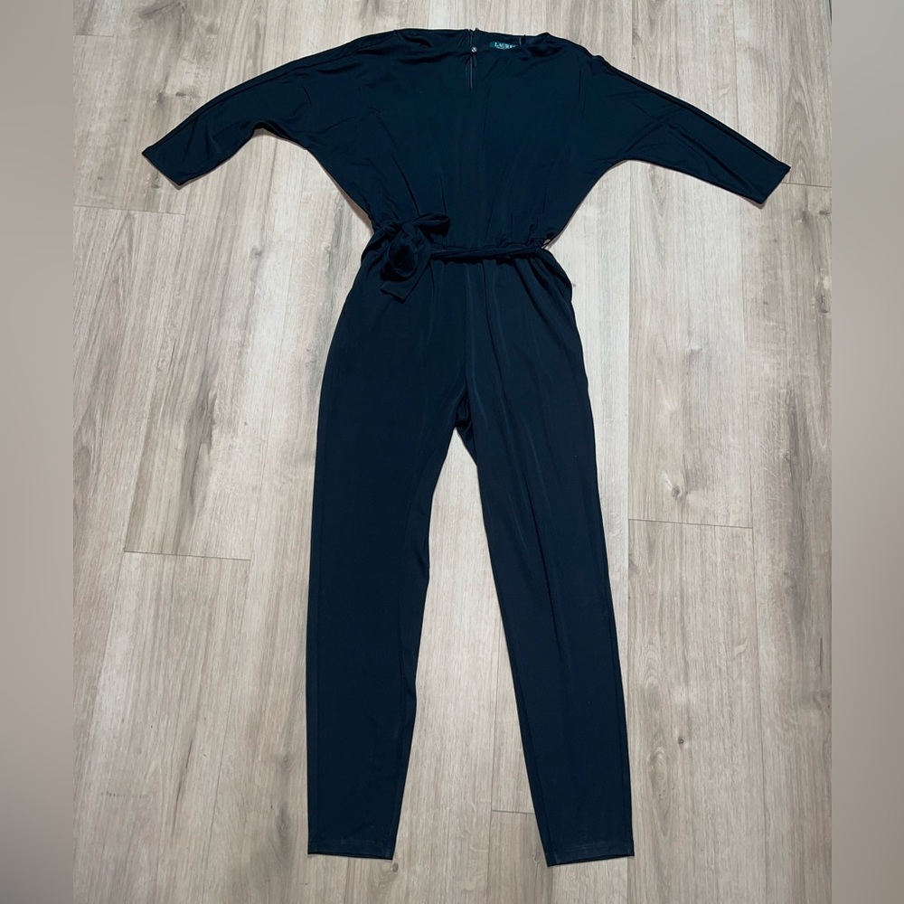 Lauren Ralph Lauren Elegant Flattering Black Long sleeve Jumpsuit Size PS